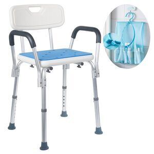 NWT Medokare Premium Adjustable Shower Chair with Back & Arms for Seniors